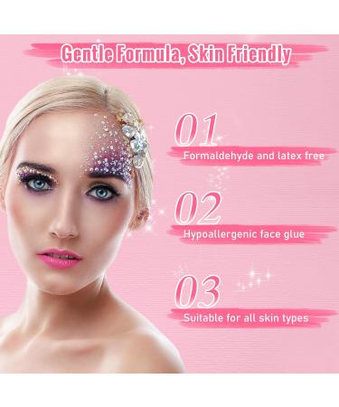 4Pcs Face Makeup Glue for Rhinestones | Long Lasting Waterproof Glitter Adhesive | Latex-Free Fast Drying | Ideal for Eye Jewels & Face Gems - Buy Online on GoSupps.com