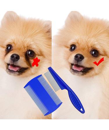 Flea Lice Comb 2 Pack Pet Flea Comb Set Cat Dog Flea Lice Tear Stain Remover Combs Fine Tooth Grooming Removal Tool for Removing Flea Egg Mites Ticks Dandruff Flakes - Buy Online on GoSupps.com