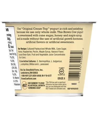 Brown Cow Cream Top Peach Whole Milk Yogurt 5.3 oz Cup - Creamy & Delicious - Buy Online on GoSupps.com