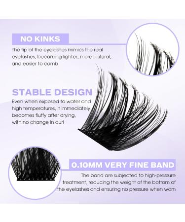 Soft Wispy D Curl 0.07mm Cluster Lashes 8-16mm Mix - DIY Individual Eyelash Extensions - Buy Online on GoSupps.com
