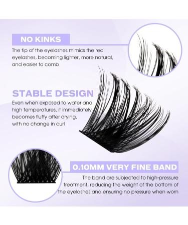 Lash Clusters DIY Eyelash Extensions - C/D Curl 8-16mm Mixed Soft & Wispy Individual Lashes for Volume | Matte Black Cluster Lashes - Buy Online on GoSupps.com