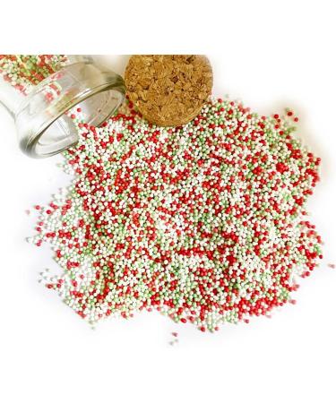 Christmas Natural Red Green White Mix Sprinkles - 30g Edible Festive Cake Topper for Xmas Party Cakes - Buy Online on GoSupps.com