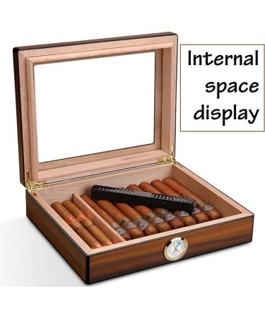 Cigar Boxs Humidors Delicate Cehumidor Men Cigar Box Glass Top Dual Zstorage Cigar Case Simple Cigar Desktop Box with Hygrometer Humidifier Portable 1 Pack Small - Buy Online on GoSupps.com