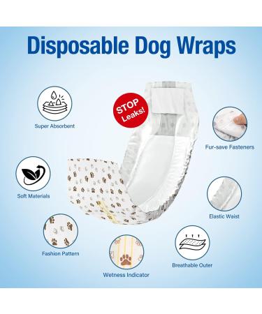 Pet Soft Disposable Dog Diapers for Male Dogs - 20 Pack Highly Absorbent & Leak-Proof with Wetness Indicator - Buy Online on GoSupps.com