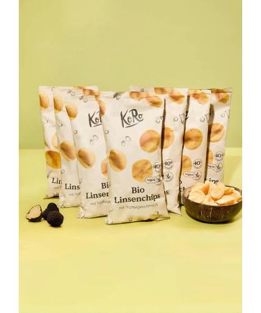KoRo KoRo - Organic Lentil Chips with Truffle Flavor 7x100g - Vegan Snacking Fun - Organic Ingredients - Delicate Truffle Note