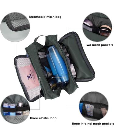 WANDF Water-Resistant Nylon Toiletry Bag - Lightweight Dopp Kit for Travel (A-Pure Grey) - Buy Online on GoSupps.com