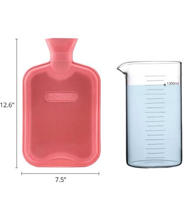 HomeTop Premium Classic Rubber Hot/Cold Water Bottle w/ Cute Stuffed Animal Cover - 2L Red | 67.63 Fl Oz - Buy Online on GoSupps.com