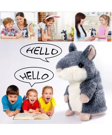 Qwifyu Talking Hamster Interactive Stuffed Plush Animal Toy with Cute Sound Effects - Gray - Buy Online on GoSupps.com