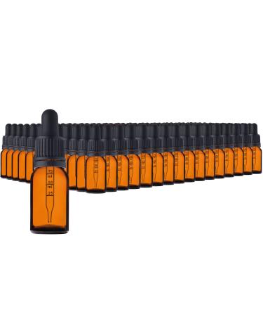 Handsunity 10ml-192Stk pipette bottle Small glass bottle-pharmacy glass set made of amber glass with black pipette cap including 5 pcs accessories brown las bottles 10ml-192 piece Black cap