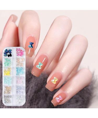 3D Nail Charms 2 Boxes Clear Aurora Butterfly Teddy Bear Nail Art Charms Nail Rhinestones and Gems for Nail Art Decoration DIY Crafts (D) - Buy Online on GoSupps.com
