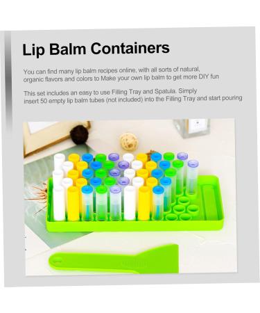 Mikinona Lip Balm Base Lip Balm Holder 50 Lipstick Filling Mold Crafting Supplies Plastic Manual Lip Gloss Making Kit Lipstick Filling Tray - Buy Online on GoSupps.com