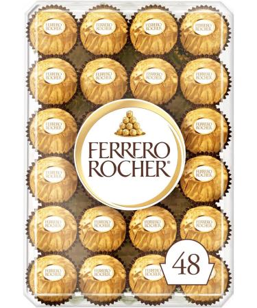 FARRERO ROCHER Fine Hazelnut Milk Chocolate Gift Box 48 Count Ideal Hostess Gift 600g