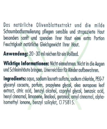 Buy Haslinger No. 2511 Olive Bubble Bath with Olive Extract 400ml - Nourishing & Luxurious | International Shipping Available - Buy Online on GoSupps.com
