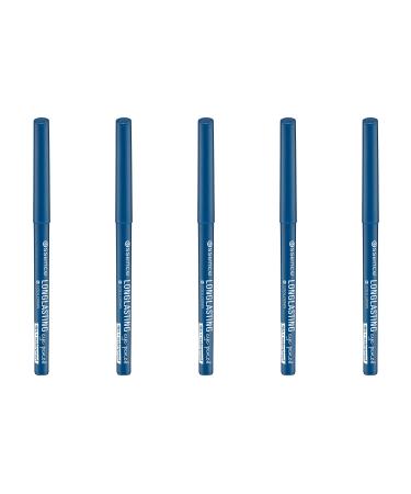 Essence Long-Lasting Eye Pencil Kajal 18 hours stop waterproof No. 09 Cool Down blue defined long-lasting vegan waterproof microplasty particles free 5 Pack (5 x 0.28g)