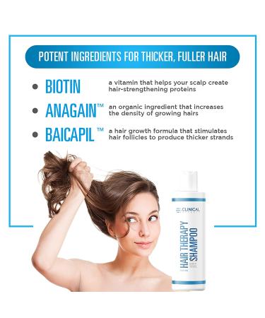 Clinical Effects Hair Therapy Shampoo 8 Fl Oz - DHT Blocking, Hair Growth Solution with Biotin, AnaGain, and Baicapil for Men and Women - Buy Online on GoSupps.com