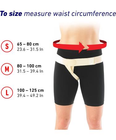Neo-G Lower Hernia Support - Inguinal Hernia Belt for Men and Women - Breathable & Adjustable Truss Reduces Overstrain - Small Right 25.6-31.5 In (65-80 cm) - Buy Online on GoSupps.com