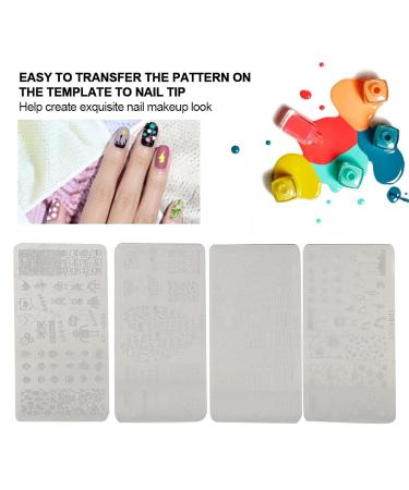 Nail Printing Stencils & Stamping Plates - Secure & Easy for Home Beauty Salon (01-04) | International Shipping - Buy Online on GoSupps.com