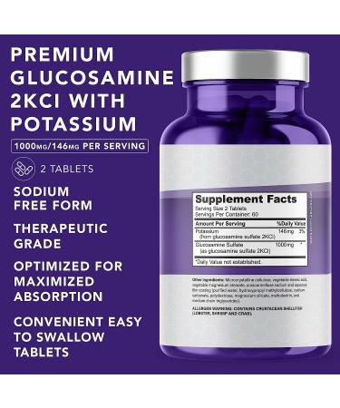 Plant.O Nutrition Glucosamine Sulfate with Potassium - Strong Joint Support Supplement - 120 Tablets - Buy Online on GoSupps.com