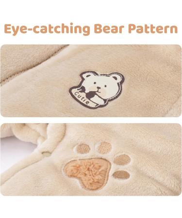 JiAmy Baby Snowsuit Hooded Romper | Bear Cartoon Winter Jumpsuit for Boys and Girls | Khaki, 6-9 Months - Buy Online on GoSupps.com