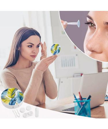 Tropical Leaves Contact Lens Travel Kit - Portable Cute Box with Mirror for Outdoor Use | International Shipping Available - Buy Online on GoSupps.com
