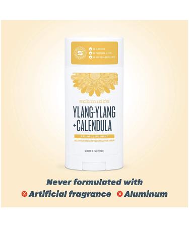 Schmidt's Aluminum-Free Natural Deodorant | Ylang-Ylang & Calendula | 24-Hour Protection | Vegan & Cruelty-Free | 3.25 oz - Buy Online on GoSupps.com