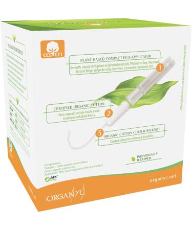 Organyc Organic Tampons Super Plus - Compact 16 Count | Eco-Friendly & Biodegradable - Buy Online on GoSupps.com