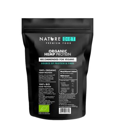 Nature Diet - Organic Hemp Protein 1000g Vegan Protein Powder Plant-Based Bio Hemp Protein