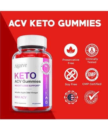 Algarve Keto ACV Gummies 1000mg Vegan Formula - 60 Gummies - Buy Online on GoSupps.com