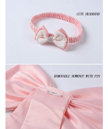 LZH Baby Girls Lace Dress Bowknot Flower Wedding Pageant Baptism Christening Gown | Baby Pink | 0-3 Months - Buy Online on GoSupps.com