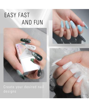 Aokitec 4-in-1 Fake Nail Tips Gel Kit with UV LED Lamp - 504 Coffin Nails, Glue, Clipper, File | Nail Art DIY Set - Buy Online on GoSupps.com