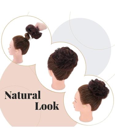 Thick Messy Curly Hair Scrunchie Bun Extension - Black to Dark Auburn | Synthetic Updo Hairpiece for Women & Girls - Buy Online on GoSupps.com