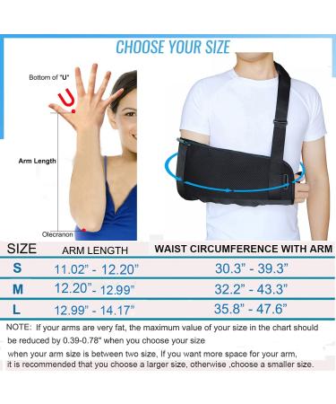 Medical Arm Shoulder Sling with Back Belt | Shoulder Immobilizer Stabilizer for Men & Women | Lightweight Arm Sling for Elbow Wrist Injury | Size L - Buy Online on GoSupps.com