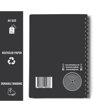 Workout Log Gym 6x8 - Fitness Training Diary for Goal Setting and Progress Tracking - Charcoal Gray - Buy Online on GoSupps.com