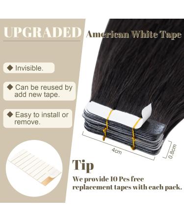 SEGO TAPE Extensions - 100% Remy Human Hair Natural Black 30cm 10 Bricks 20g Adhesive Tape 7A Quality - Buy Online on GoSupps.com