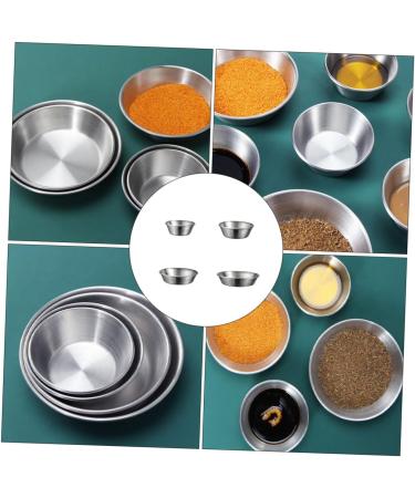 Ciieeo 8 Pcs Dish Stainless Steel Saucers Home Sauce Plates Practical Sauce Plates Small Serving Bowls Sauce Bowl Seasoning Dipping Bowls Household Saucer Korean Soy Sauce Dessert Plate 11.4X11.4X2.4CMx2pcs Silverx2pcs - Buy Online on GoSupps.com