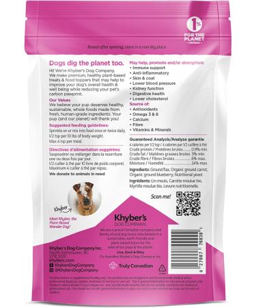 Khyber's Flax Fruit & Veg Superfood Topper - Vegan - Human Grade - High Fibre - Digestive Aid - Immune Support - Anti-inflammatory - Skin & Coat - Antioxidants - Omega 3 - Vitamins - 170g (6 oz.) - Buy Online on GoSupps.com