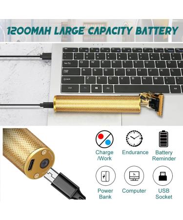 Taomoiup Men's Cordless Hair Trimmer - Electric T-Blade Outline Edger & Shaver Grooming Kit (Gold) - Buy Online on GoSupps.com