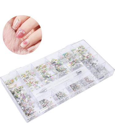 Nail art crystals nail rhinestones nail art rhinestones colorful exquisite nail DIY glass rhinestones decoration with box rhinestones bright and colorful looks exquisite - Buy Online on GoSupps.com
