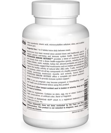Source Naturals Mushroom Immune Defense 15-Mushroom Complex - 120 Tablets for Immune Support - Buy Online on GoSupps.com