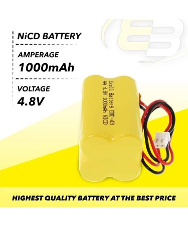 4.8V 1000mAh Exell Emergency Lighting Battery - Compatible with Emerlight E-conolight & More | International Shipping - Buy Online on GoSupps.com