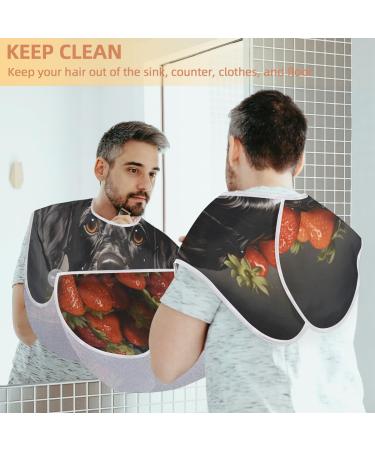 Strawberry Dog Beard Bib Apron | Beard Hair Catcher for Men | Perfect Father's Day & Anniversary Gift | Includes 2 Suction Cups - Buy Online on GoSupps.com