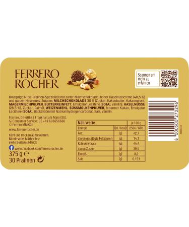 ROCHER Ferrero rocher chocolate with hazelnuts - Box of 30 375g - Buy Online on GoSupps.com