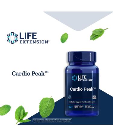 Life Extension Cardio Peak - Heart Health Support with Hawthorn & Arjuna Extract - 120 Capsules | Gluten Free, Non-GMO, Vegetarian - Buy Online on GoSupps.com