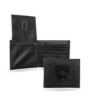 Rico Industries NHL Laser Engraved Billfold Wallet Brown Florida Panthers