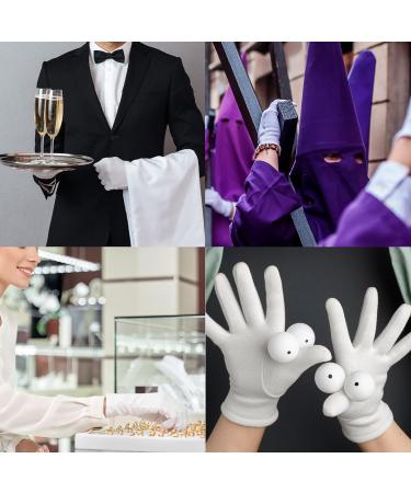 EXBRIECO Pack 1 or Pack 12 Cotton Gloves Moisturizing Gloves Soft Elastic Hand Care Jewelry Waiter Costume L Pack of 12 White - Buy Online on GoSupps.com