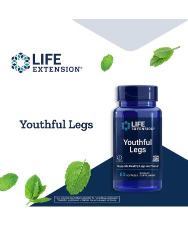 Life Extension Youthful Legs - 60 Softgels for Healthy Circulation & Leg Support - Buy Online on GoSupps.com