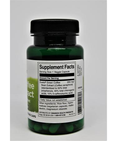 Swanson Svetol Green Coffee Bean Extract 200mg - 60 Veg Capsules - Buy Online on GoSupps.com