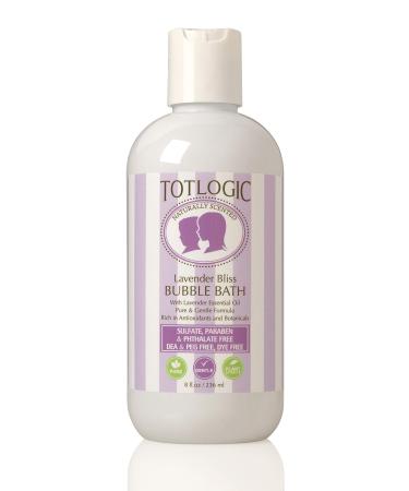 TotLogic Best Sulfate Free Bubble Bath  Kids & Baby Safe - 8 oz  with Calming Lavender  Natural  Gentle & Hypoallergenic  Rich in Antioxidants & Botanicals  No Parabens  No Phthalates  No Sulfates