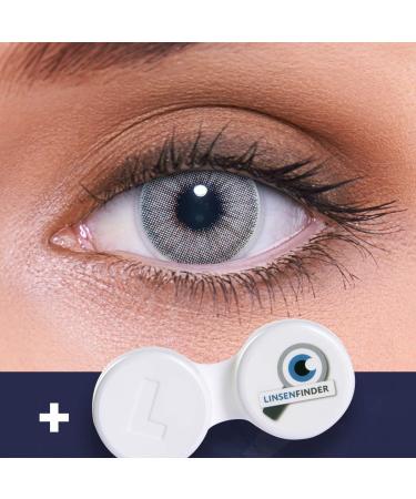 Lenzotica Blue Contact Lenses - Soft Natural Light Gray -3.75 Dioptria 3 Monthly Pairs with Container - International Shipping - Buy Online on GoSupps.com