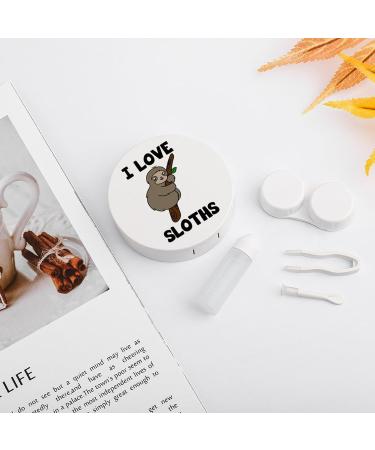I Love Sloths Contact Lens Case - Cute & Portable Travel Kit with Mirror for Daily Use - Buy Online on GoSupps.com